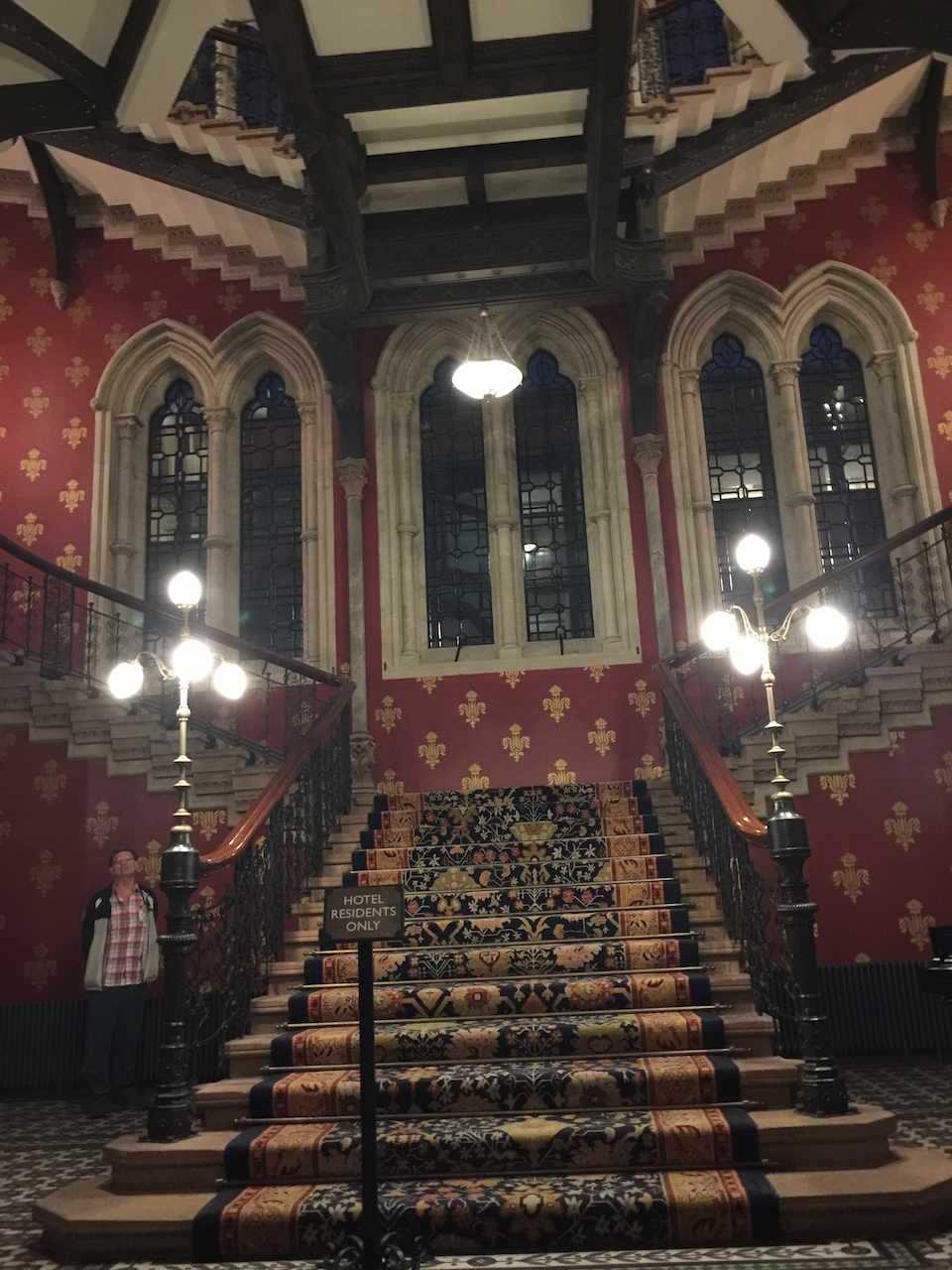 Winding staircase in St. Pancras Station Hotel
